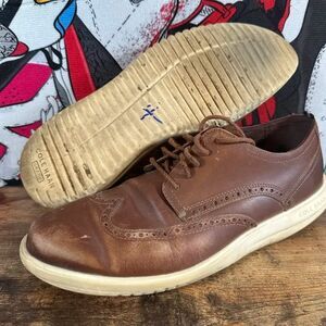 Size 9.5 - Cole Haan Grand+ Brown Leather Wingtip Oxford Men's Brown C36969 USED